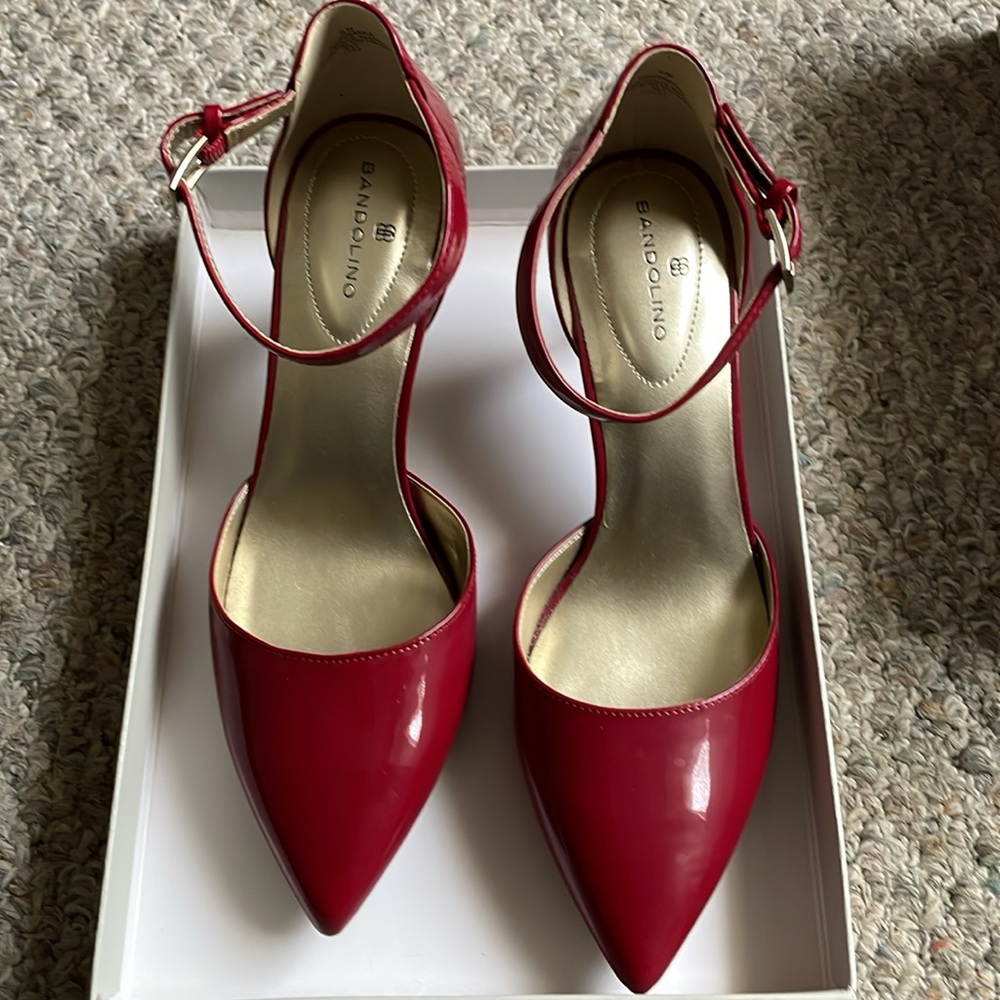 Bandolino Red Ankle Strap Heels